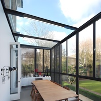 Fenêtres à battant en verre préfabriquées en aluminium simple personnalisé Étanche hiver jardin véranda véranda résidentielle extérieure