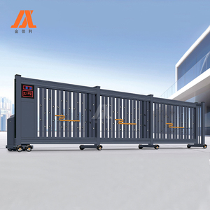Porte coulissante automatique sans rail principale, télescopique, autoportante, incurvée et à roulettes, au design soigné - Product Image 2
