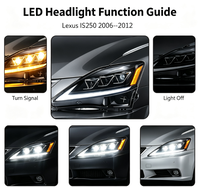 Convient aux modèles Lexus IS250 IS300 2006-2012, lentille de phare de voiture modifiée, ensemble de phares LED pour voiture