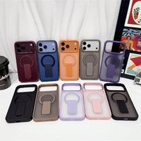 Étui de téléphone de luxe pliable avec support magnétique pour iPhone 18 17 16 15 14 Plus 13 12 11 Pro Max, coque rigide mate avec support intégré