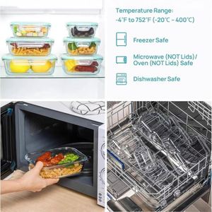 Rectangular Plastic Food Storage Container <b>Set</b> Microwave Safe Food Grade Eco-Friendly Stackable <b>Lunch</b> Box <b>Set</b> - Product Image 5