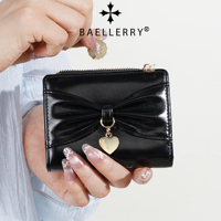 Dompet Pendek Wanita BAELLERRY Model Pita, Dompet Manis dan Lembut, Dompet Portabel Zero Wallet