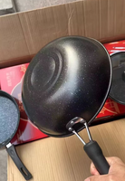 Wajan Anti Lengket Batu Maifan Ukuran Besar 32/26/26cm, Lapisan Alami Maifanshi, Set Peralatan Masak