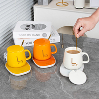 Ensemble Chauffe-Tasse et Coussin Chauffant en Céramique Intelligent à Contrôle de Température USB pour Bureau, Maison, Cadeau, pour Eau et Café, Personnalisable avec Logo