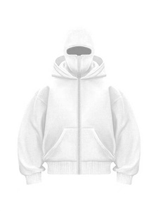 Sweat à capuche zippé pour homme, coupe ninja, haute qualité, 100% coton épais, coupe-vent, respirant, écologique, idéal pour l'automne - Product Image 4