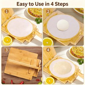 Prensa para Tortillas de Bambú con Rodillo, Prensa de Madera para Tortillas de Maíz Caseras - Product Image 4