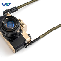 Sangle d'appareil photo DSLR en polyester durable pour l'aventure en extérieur, avec boucle à anneau en acier 304, en paracorde antidérapante, pour le cou/épaule, idéale pour la montagne