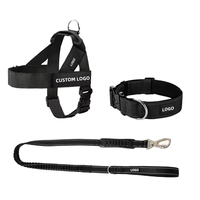 Harnais tactique personnalisé anti-traction pour chien, ensemble collier et laisse, en polyester durable, équipement de promenade en extérieur pour chiens de grande race
