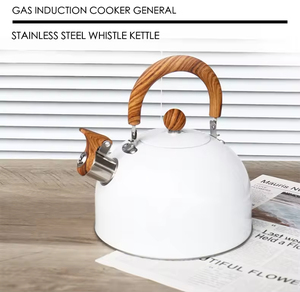 Bouilloire sifflante noire simple de style européen avec poignée en plastique, en acier inoxydable, compatible gaz et induction, et récipient de stockage hermétique - Product Image 4