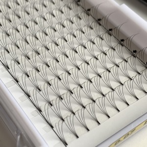Extensions de cils en éventail pré-fabriquées 3D 4D 5D 6D 7D 8D 9D 10D en gros, base pointue, tige courte, PBT coréen, 0,05 0,07 mm - Product Image 5