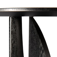 Tables basses noires simples nordiques rondes en chêne Table d'appoint de canapé moderne en bois Tables de café d'appoint en bois