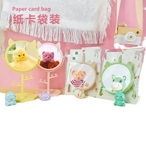 Cartoon <b>Table</b> Mirror Round Portable <b>Makeup</b> Mirror For Desktop With Cute Design Random Color Mix - Product Image 5