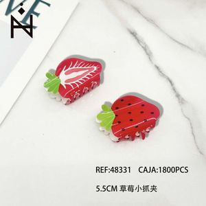 Mini pinces à cheveux fraise et carotte 5,5 cm pour enfants et filles - Product Image 1