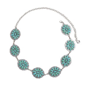 Europeu Americano Estilo Retro Metal Cintura Cadeia All-Match Senhoras Novo Estilo Coreano Vestido Turquesa Liga Cinto Atacado Metal - Product Image 2