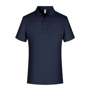Polo personnalisé, couleur unie, polyester respirant, à porter au quotidien, manches courtes, uniformes de travail, vêtements de travail en groupe, été - Product Image 1