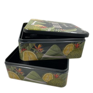 Boîte en étain carrée à deux couches personnalisée, emballage recyclable en métal pour cadeaux et artisanat - Product Image 2