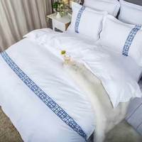 Ensemble de literie de chambre à coucher 100% coton, drap de lit de couleur blanche, taille unique en percale