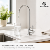 Robinet de cuisine moderne en acier inoxydable à poignée unique, purificateur d'eau RO, montage sur plan, monotrou