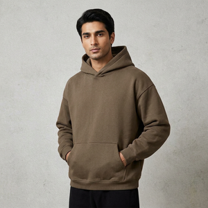 Wholesale Blank Hoodie Custom Hoodie 350 Gsm Mens Oversized Drop Shoulder <b>Sweatshirt</b> Pullover Hoodie - Product Image 1