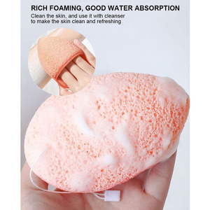 Nettoyant pour le visage éponge naturelle gant de nettoyage des bouffées de compresses démaquillant tampons de lavage exfoliants - Product Image 5