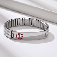 Bracelet pour Hommes et Femmes, 12 mm, Acier Inoxydable, Bracelet Médical Élastique, Bracelets et Joncs Tendance, Bijoux en Acier Inoxydable