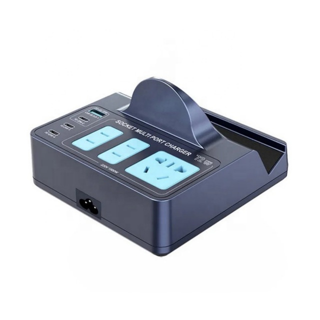 New 1 QC 3 PD 140W 7-Port GaN Fast Charging Dock 15W Desktop Wireless Stand Hub USB Phone Holder Socket Power Station Laptops