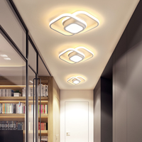 Plafonniers LED modernes en acrylique noir, design créatif rond et carré, pour salon, chambre, couloir, balcon, entrée, base en fer