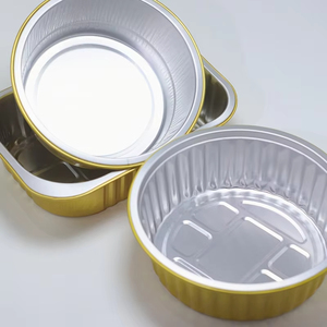 Contenedores Desechables para Comida para Llevar, Color Dorado, con Papel de Aluminio Reciclado y Tapa de Plástico PP, Venta al Por Mayor - Product Image 4