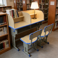 Mesa de Estudio de Madera para Dos Personas, Silla de MDF con Características Ajustables y Cómodas para Uso en Escuelas, Hogares, Oficinas y Hospitales, Diseño Moderno