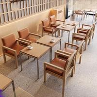 Meubles de café pour chaîne de restaurants commerciaux, tables et chaises en bois pour café