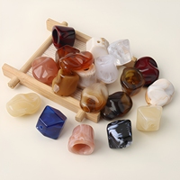 Perles acryliques à gros trous pour la fabrication de bijoux en gros |   Perles en vrac ovales couleur écaille de tortue ambre pour collier bohème, maillot de bain, bikini, DIY