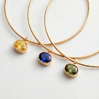 Collier personnalisé en acier inoxydable 316L plaqué or PVD, étanche et anti-ternissement, avec pendentif en cristal pierre de naissance