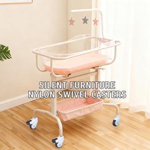 3'' Einzelrollen Weiße Kunststoffräder Verriegelbare Nylon-Verbundrollen für Kinderwagen mit Gewindestiel - Product Image 6