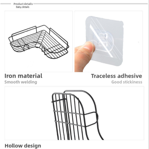 Moderno portabagagli per cucina treppiede per lavare gli scaffali in metallo shampoo supporto triangolo a singolo livello di <span class=keywords><strong>spezie</strong></span> da parete <span class=keywords><strong>casa</strong></span> - Product Image 3