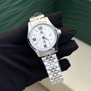 Reloj de pulsera para hombre de diseño, correa de acero inoxidable, esfera blanca texturizada, venta al por mayor de relojes para hombre - Product Image 2