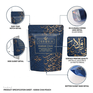 Sachet Doypack refermable personnalisé avec fermeture éclair <span class=keywords><strong>pour</strong></span> thé en vrac, emballage mat avec estampage à chaud - Product Image 3