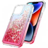 Coque de téléphone Weview Middle Glitter 360 Protection Trois-en-un Quicksand avec cadre supérieur et inférieur pour Mafic 6 Pro 4G