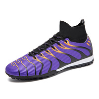 Chaussures de football montantes pour jeunes et adultes 2026, crampons synthétiques en caoutchouc TF antidérapants pour l'automne, entraînement et compétition sportive