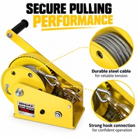 Treuil manuel robuste 2600 LBS avec câble en acier et crochet – Expédition rapide depuis l'entrepôt américain – Treuil manuel pour remorque de bateau, VTT, camping-car, camion, pick-up