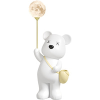 Moderne mignon ours polaire grand lampadaire ornements télécommande multicolore lune lampe ornements violent ours en gros
