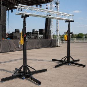 Soporte de torre elevador de manivela de alta resistencia, soporte elevador manual con cabrestante para altavoces, sistemas line array, estructuras de iluminación, telescópico portátil - Product Image 3