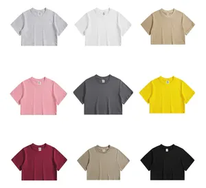 Individuelles Logo hergestellt Großhandel blanko Kurze baumwolltop Ärmel T-Shirts Damen-T-Shirts Baumwolltop T-Shirts für Damen Baumwolle