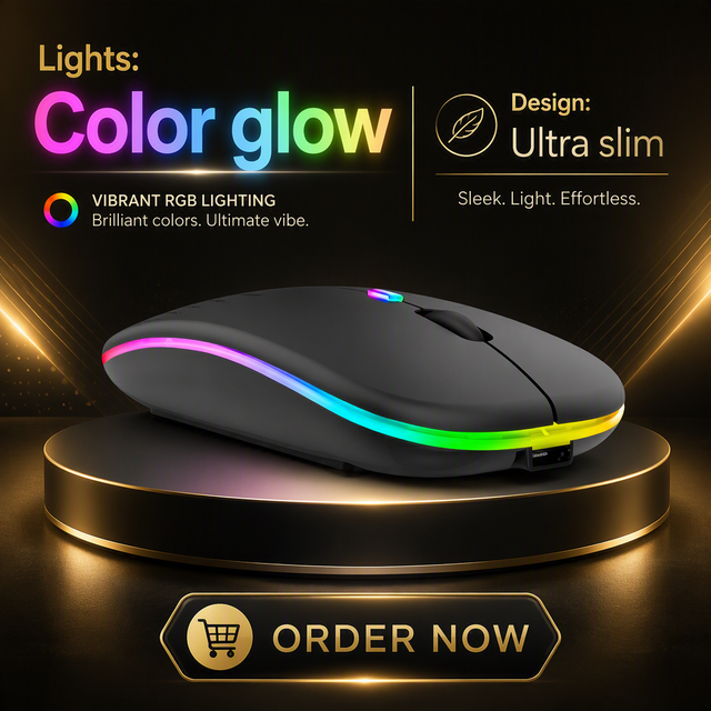 Manufacturer Wholesale Wireless Dual Mode Silent Click Mouse Rechargeable RGB LED Optical Mouse for Notebook Computer OEM/ODM