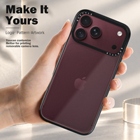 Coque de téléphone personnalisée en PC avec impression UV pour iPhone, avec bordure en TPU, pare-chocs en TPE, anneau de caméra amovible, logo gravé sur le côté, vente en gros et au détail