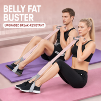 Bandas de Resistencia con Pedales para Abdominales, Cuerda de Tracción para Ejercicios en Casa, Estiramiento de Brazos, Directo de Fábrica