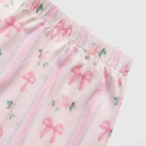 Pajama Nhà Máy Hỗ Trợ Mẫu Màu Hồng Loungewear Phụ Nữ Bộ Bow In Đồ Ngủ Tre Tùy Chỉnh In Quần Áo Ngủ Phụ Nữ - Product Image 4