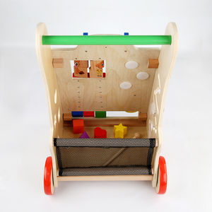 New Sale Foldable Preschool <strong>Wooden</strong> First Steps Baby <strong>Walker</strong> W16E146 <strong>Push</strong> <strong>Along</strong> Car for Children's Walk and Learn - Product Image 3