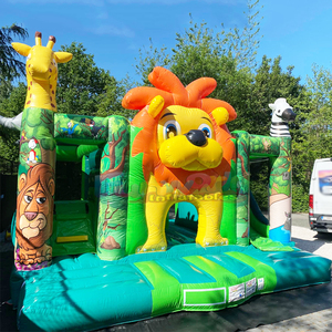 Giant chateau gonflable safari bouncy jungle <b>inflatable</b> bounce <b>house</b> with slide kids jumping castle - Product Image 5