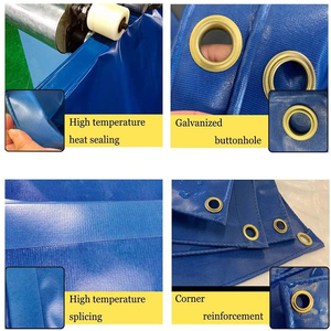 Bâche en PVC imperméable résistante, bleue, douce et facile à plier, avec œillets, 14 tailles - Product Image 5