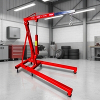 Grue hydraulique robuste pour moteur avec flèche réglable et conception pliable, élévateur pour garage et atelier de réparation pour le levage de voitures et de camions